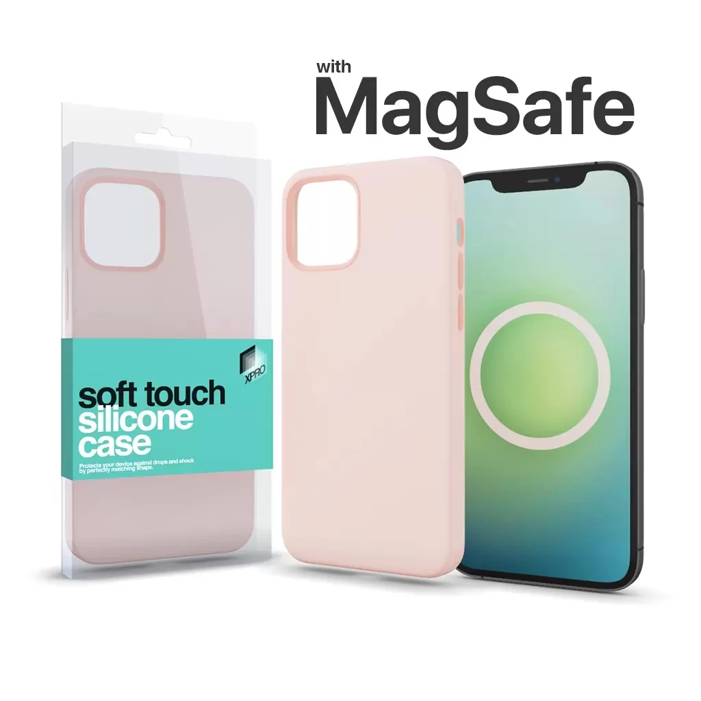 Xprotector XPRO™ MagSafe rögzítésű Soft Touch Szilikon tok Apple Iphone 13 Pro Max készülékhez - krétarózsaszín