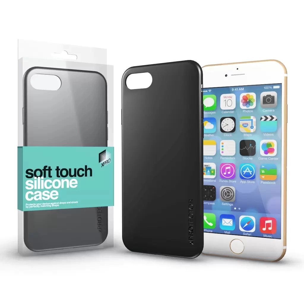 Xprotector XPRO Soft Touch szilikon tok fekete Apple iPhone 7 / 8 / SE 2020 / SE 2022 készülékhez