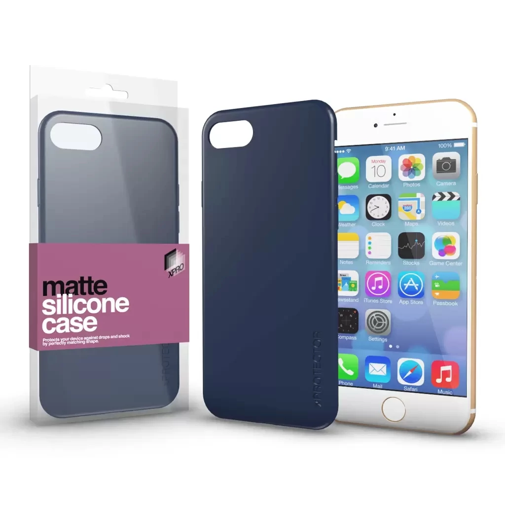 Xprotector XPRO™ Szilikon matte tok ultravékony sötétkék Apple iPhone 7 / 8 / SE 2020 / SE 2022 készülékhez