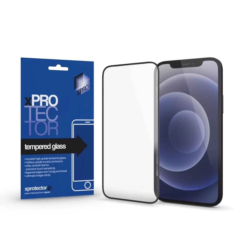 Xprotector XPRO™ Tempered Glass 0.33 Full 3D Black FG kijelzővédő üveg / üvegfólia Apple iPhone 12 / 12 Pro készülékhez