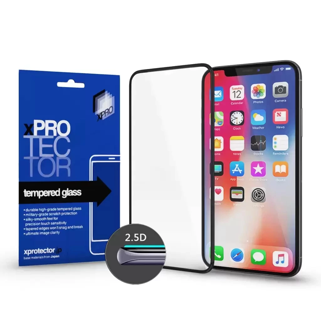 Xprotector XPRO™ Tempered Glass Full 2.5D fekete 0.33 kijelzővédő üveg / üvegfólia Apple 12 Mini készülékhez