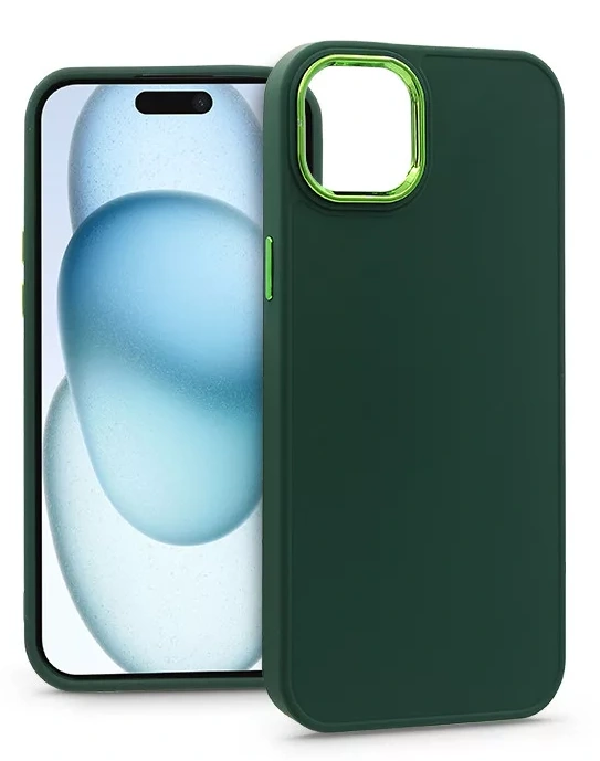 Apple iPhone 15 Plus szilikon hátlap - Frame - zöld