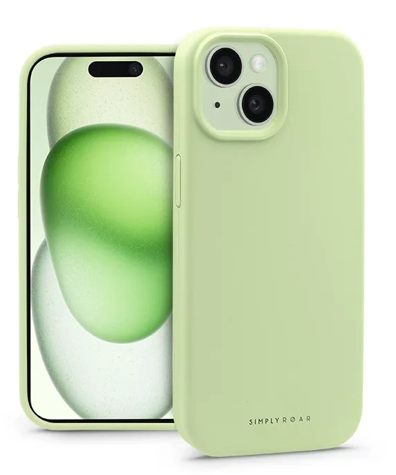 Apple iPhone 15 szilikon hátlap - Roar Cloud Skin - zöld