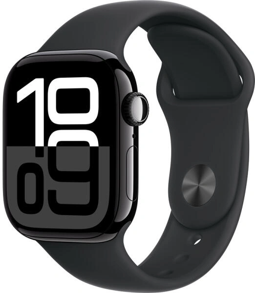 Apple Watch Series 10 GPS 42mm fekete alumínium tok, fekete sportszíj (M/L)