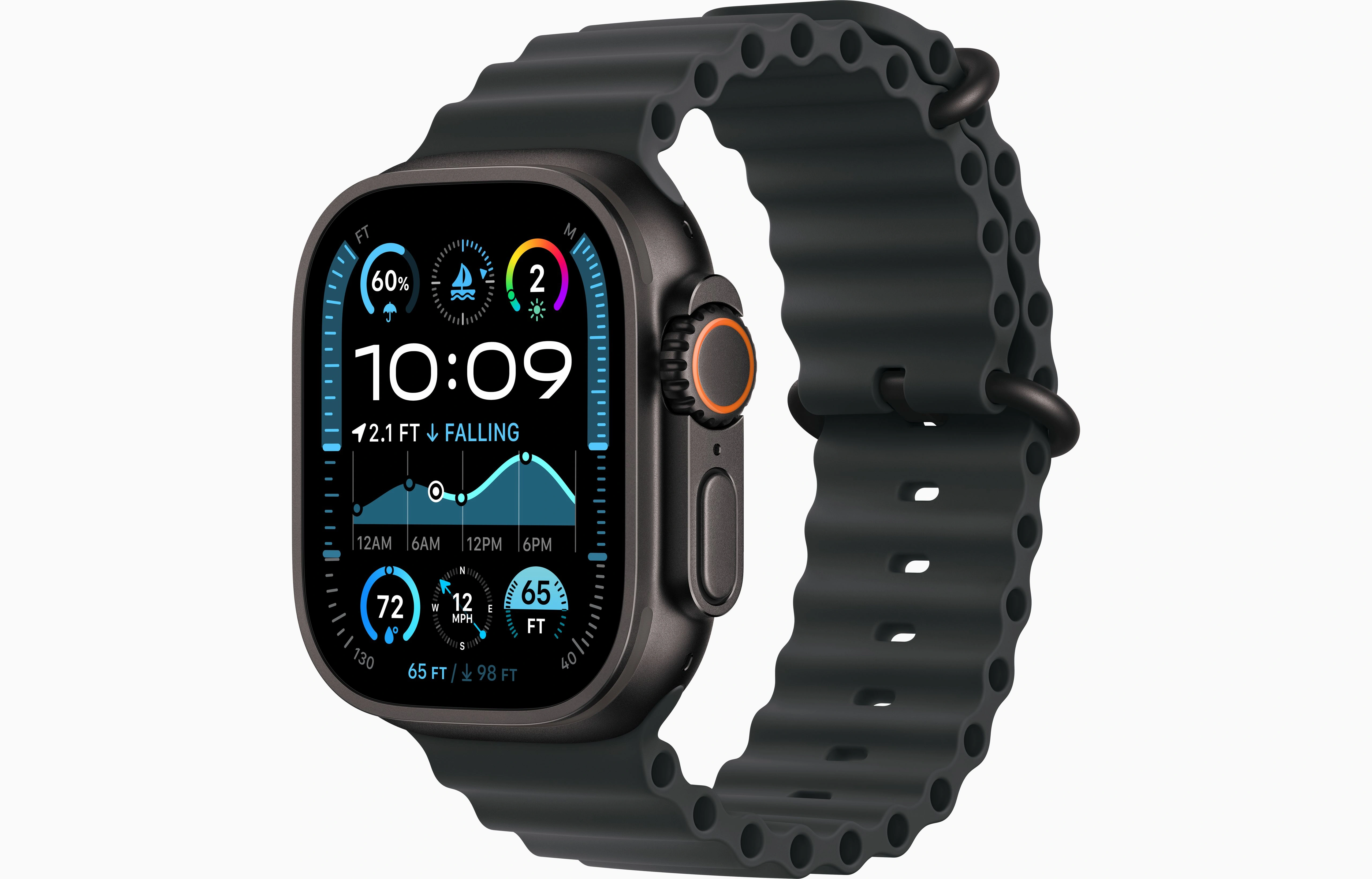 Apple Watch Ultra 2 49mm fekete titán tok fekete óceán szíj