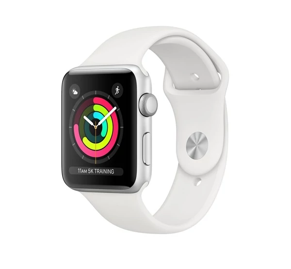Apple Watch S3 GPS okosóra, 38mm, ezüst, fehér sport szíj (MTEY2MP/A)