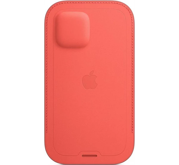 Apple iPhone 12/12 Pro MagSafe-rögzítésű bebújtatós bőr tok, pink citrus