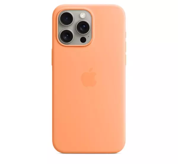 Apple iPhone 15 Pro Max MagSafe szilikontok, narancssörbet