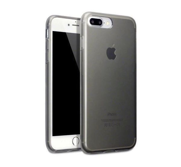 Apple iPhone 8 Plus/7 Plus Ultra Slim 0,3mm szilikon tok, fekete-átlátszó
