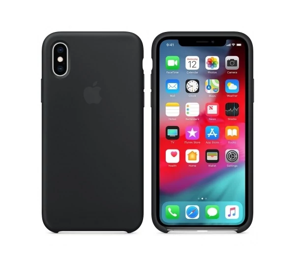 Apple iPhone XS gyári szilikon tok, fekete, MRW72ZM/A
