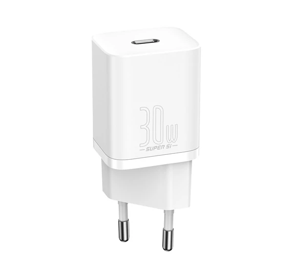 Baseus Super-Si gyorstöltő adapter, 30W, fehér