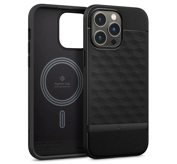 Caseology Parallax Mag Apple iPhone 14 Pro Max Matte Black MagSafe tok, fekete