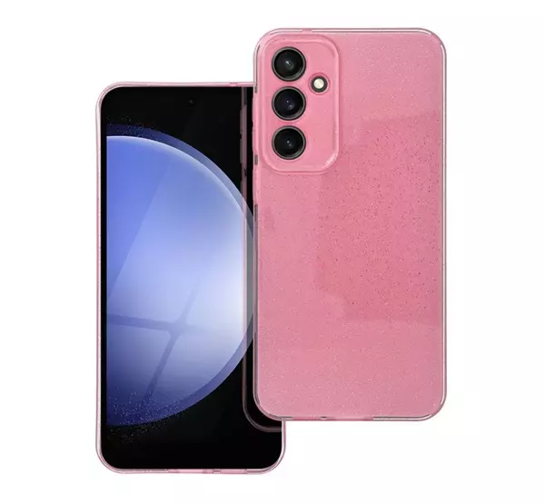 Clear 2mm Samsung Galaxy S23 FE csillámos tok, rózsaszín