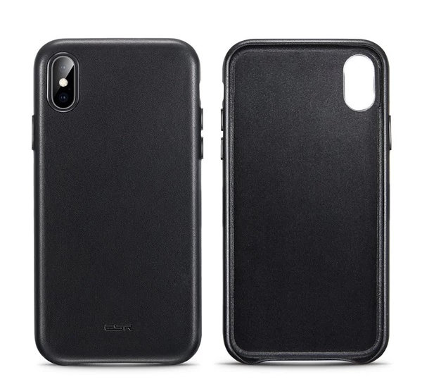 ESR Oxford Leather hátlap tok Apple iPhone XR, fekete