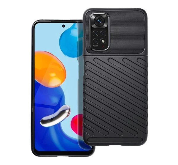 Forcell Thunder hátlap tok Xiaomi Redmi Note 11/11S, fekete
