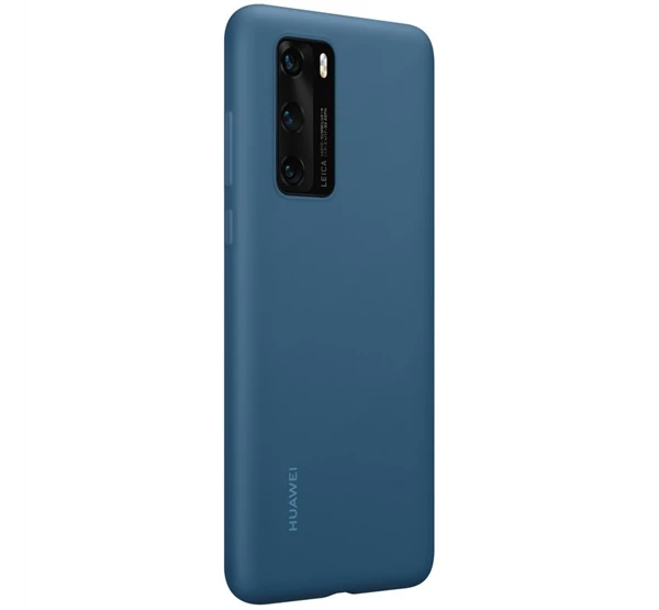 Huawei P40 Silicone Cover, gyári szilikon tok, kék