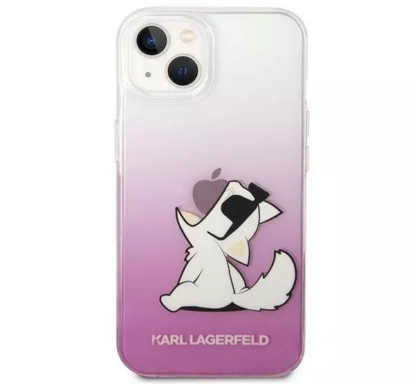 Karl Lagerfeld Choupette Fun Apple iPhone 14 Plus hátlap tok, rózsaszín