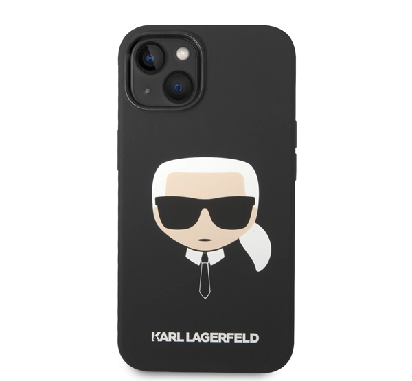 Karl Lagerfeld Head Liquid szilikon hátlap tok Apple iPhone 14, fekete