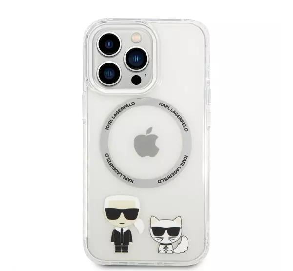 Karl Lagerfeld and Choupette MagSafe hátlap tok Apple iPhone 14 Pro, átlátszó