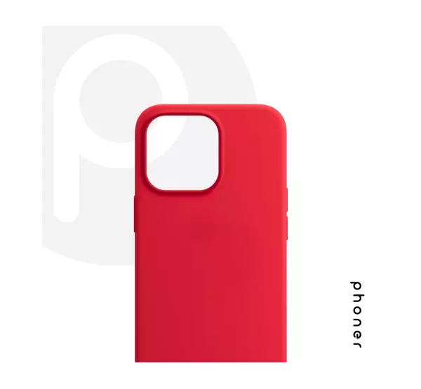 Phoner Apple iPhone 13 Pro Max szilikon tok, piros