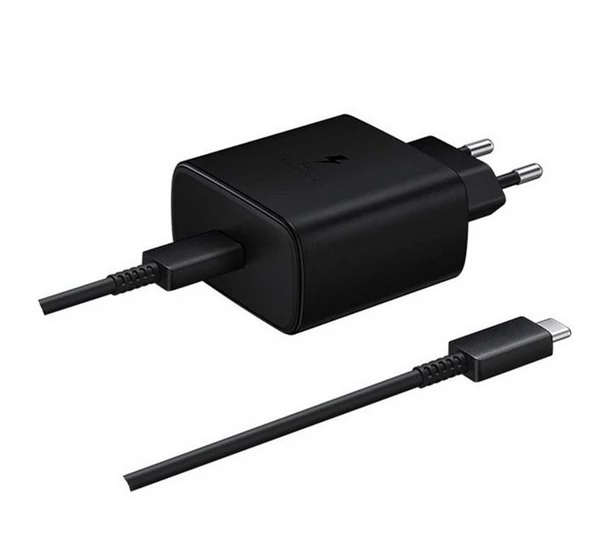 Samsung EP-TA845XB töltő + USB-C - USB-C kábel, gyorstöltő (45W), fekete
