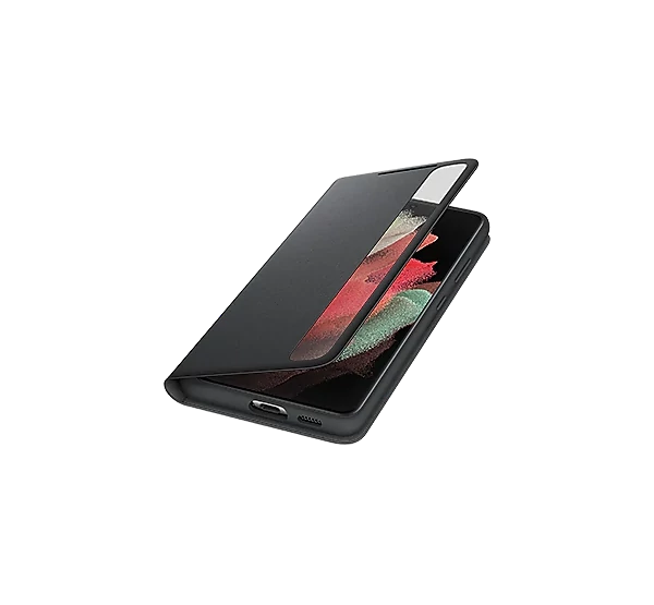 Samsung G998 Galaxy S21 Ultra Clear View Cover + S Pen, gyári flip tok, fekete, EF-ZG99PCB