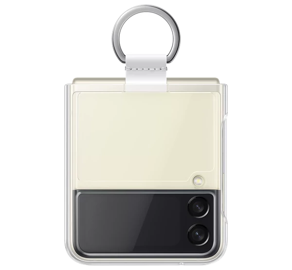 Samsung Galaxy Z Flip3 Clear Cover with Ring, gyári szilikon tok gyűrűvel, átlátszó, EF-QF711
