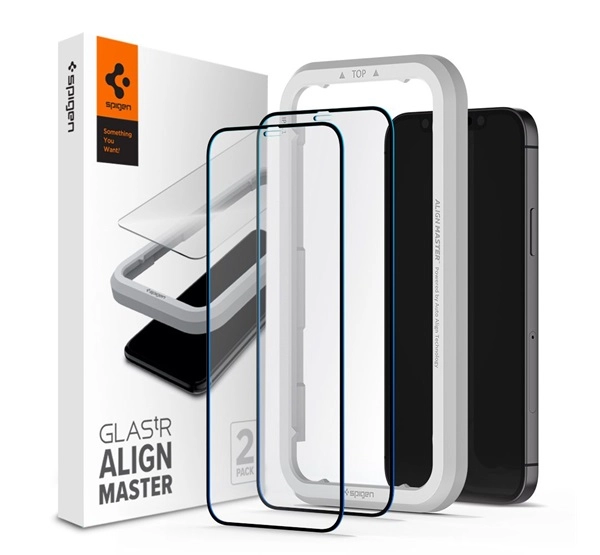 Spigen AlignMaster Glas.tR Apple iPhone 12 Pro Max Tempered kijelzővédő fólia (2db)