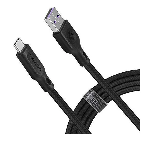 Spigen C10HS Dura Sync USB Type-C szövet adatkábel, 1.5m, fekete