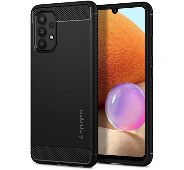 Spigen Rugged Armor Samsung Galaxy A32 LTE Matte Black tok, fekete