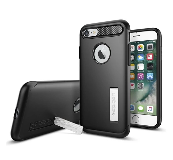 Spigen Slim Armor Apple iPhone SE (2020)/8/7 Black tok, fekete