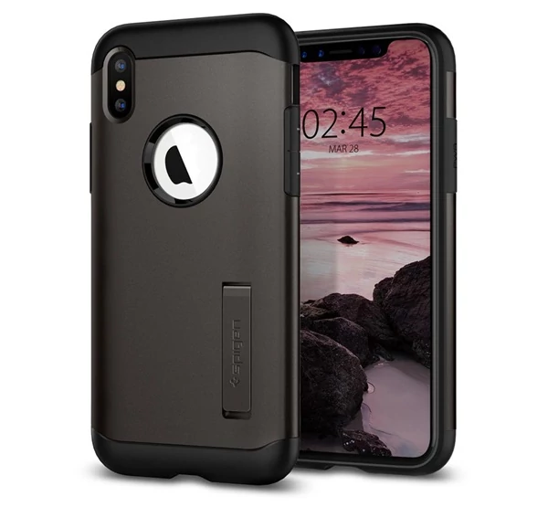Spigen Slim Armor Apple iPhone Xs Max Gunmetal tok, szürke