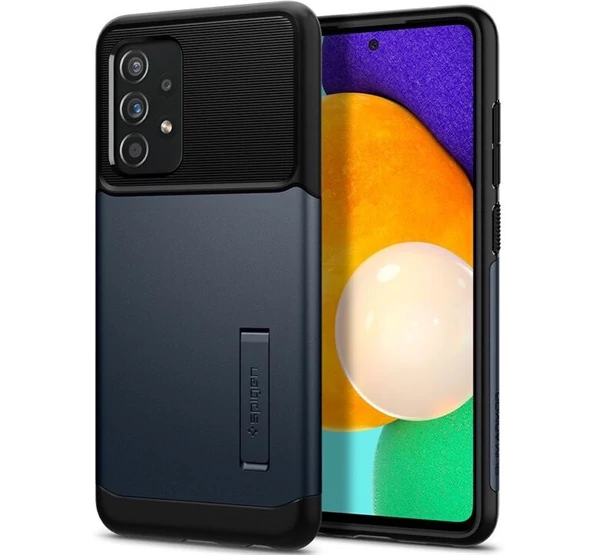 Spigen Slim Armor Samsung Galaxy A72 Metal Slate tok, sötét kék