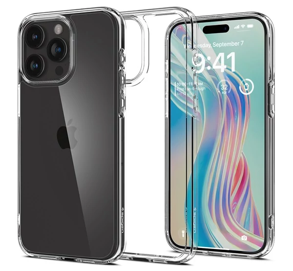 Spigen Ultra Hybrid Apple iPhone 15 Pro tok, Crystal Clear átlátszó