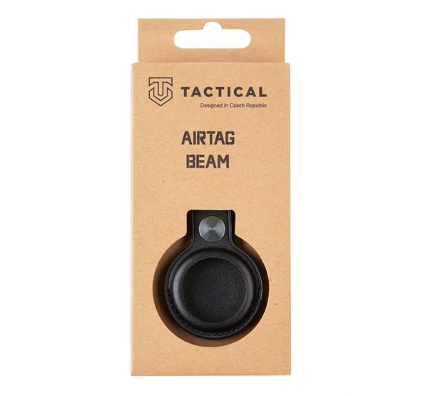 Tactical Apple AirTag bőr kulcstartó, fekete