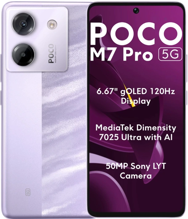 Xiaomi Poco M7 Pro 5G 256GB 12GB RAM Dual - lila