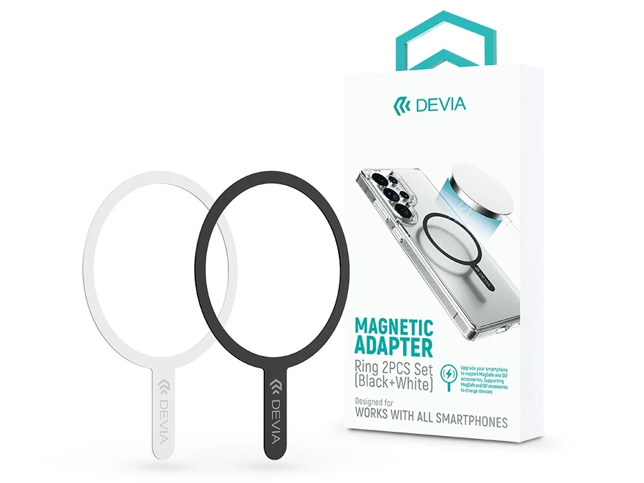Devia fém ellenlapka darab MagSafe mágneses autós tartóhoz - 2 db/csomag - fekete, fehér