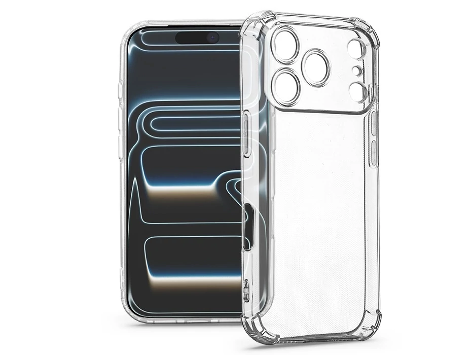 Haffner Anti Shock kamervédős szilikon tok - Apple iPhone 17 Pro - átlátszó