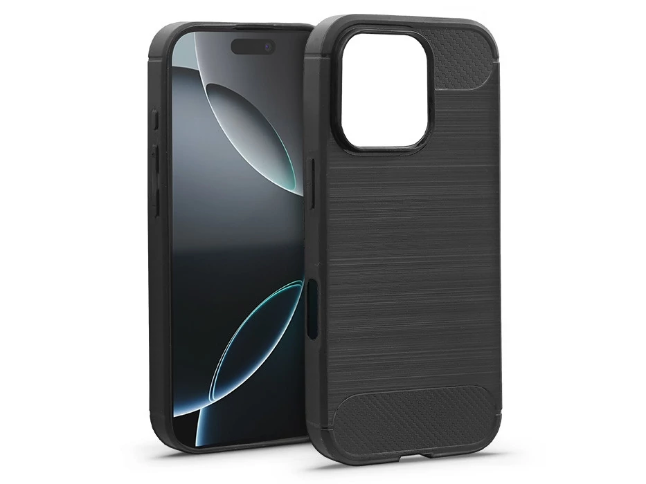 Haffner Carbon szilikon tok - Apple iPhone 16 Pro Max - fekete