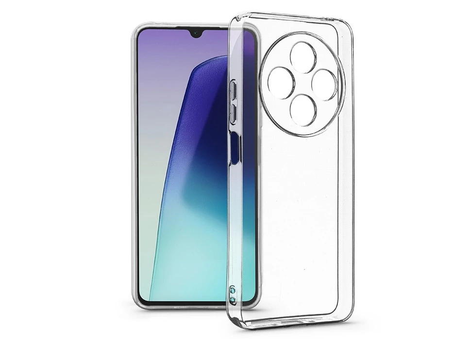 Haffner Clear Case kameravédős szilikon tok - Xiaomi Redmi 14C - átlátszó