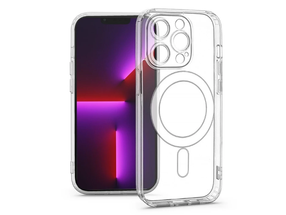 Haffner Clear Mag Cover kameravédős szilikon tok - Apple iPhone 13 Pro - átlátszó