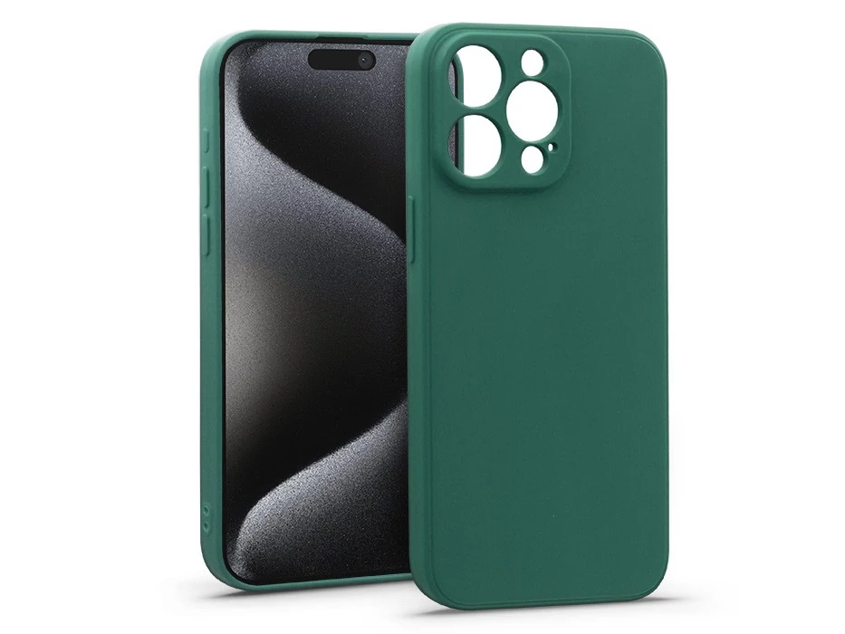 Haffner Matt szilikon tok - Apple iPhone 15 Pro - zöld