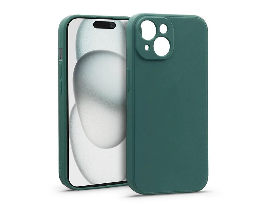 Haffner Matt szilikon tok - Apple iPhone 15 - zöld