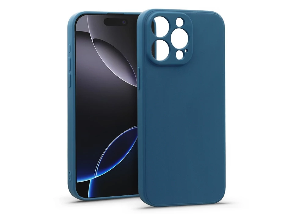 Haffner Matt szilikon tok - Apple iPhone 16 Pro - kék