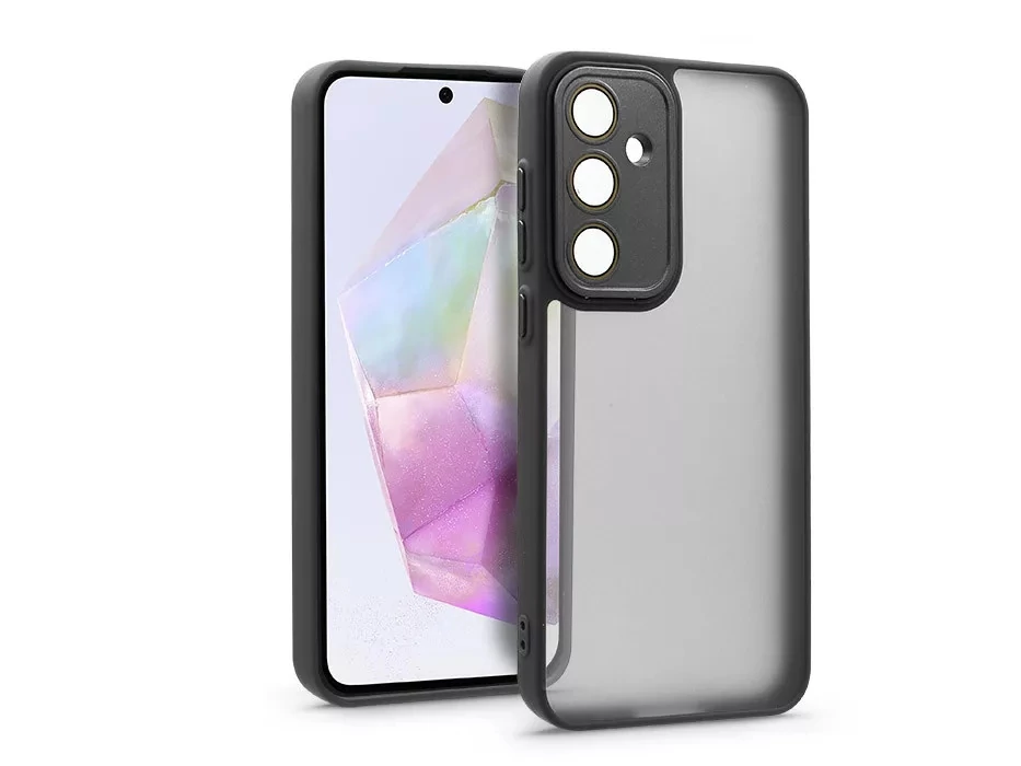 Haffner Variete tok kameravédő lencsevédő üveggel - Samsung SM-A566 Galaxy A56  5G - fekete