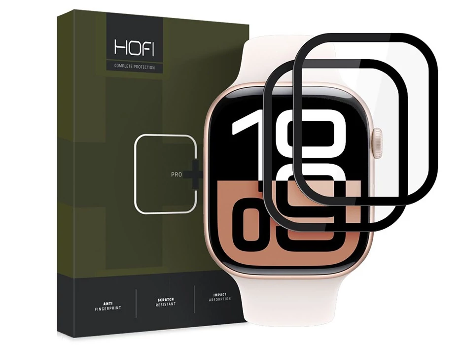 HOFI Hybrid Pro+ Glass - Apple Watch Series 10/11 (42 mm) üvegfólia - 2 db/cs - fekete