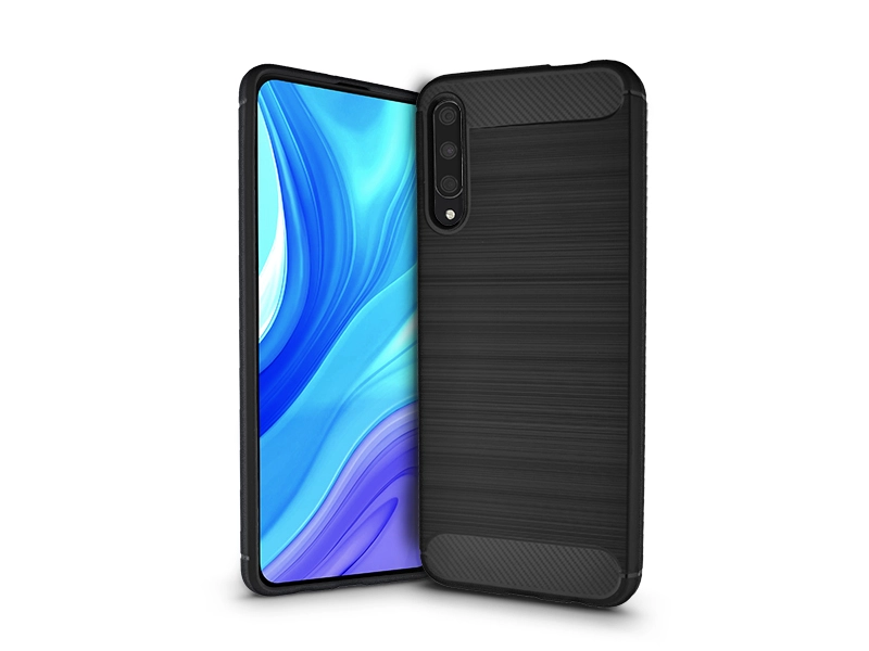 Huawei P Smart Pro (2019)/Honor 9x szilikon hátlap - Carbon - fekete
