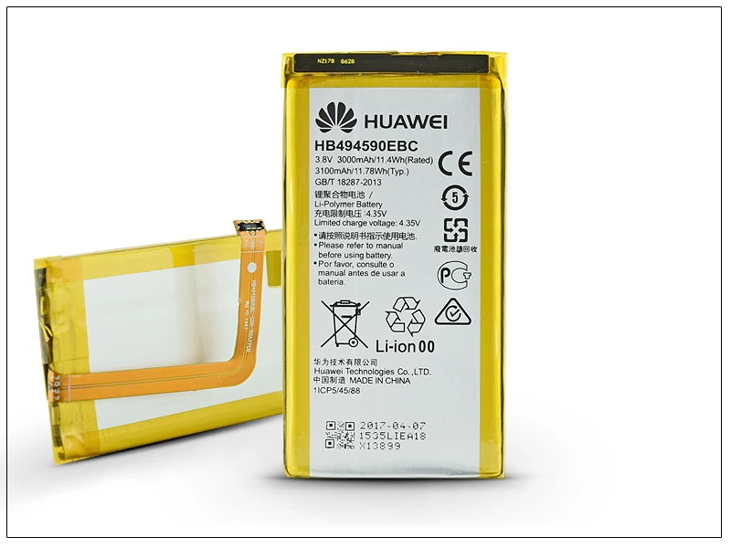 Huawei/Honor 7 gyári akkumulátor - Li-polymer 3000 mAh - HB494590EBC (ECO csomagolás)