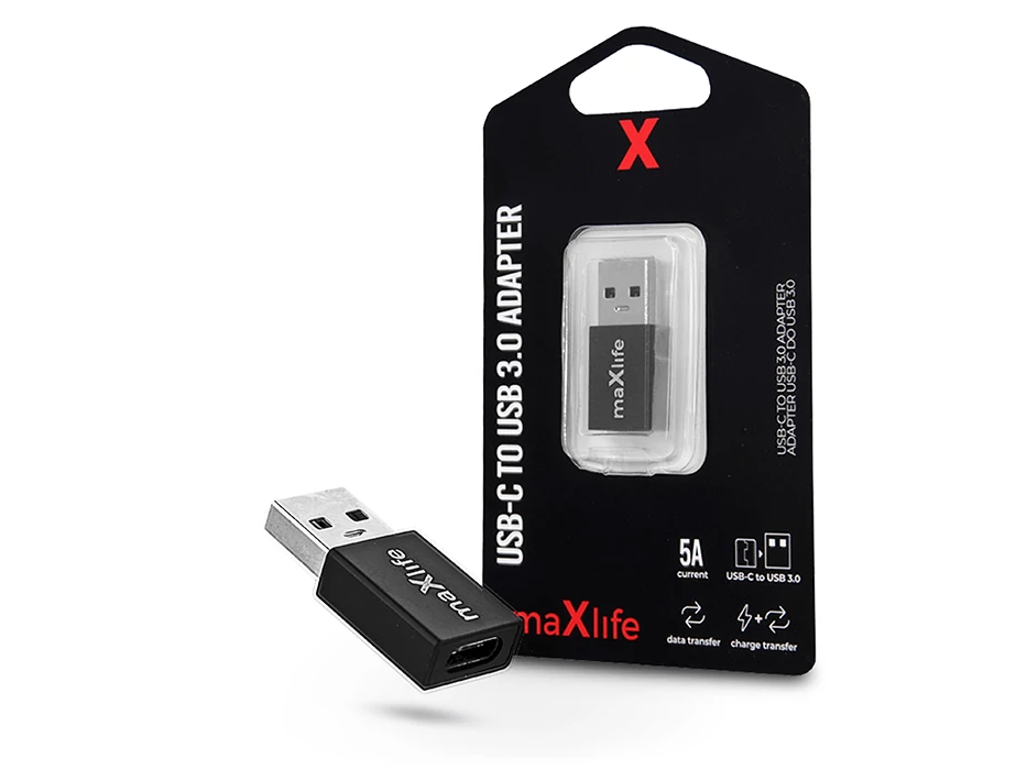Maxlife 3.0 Type-C - USB adapter - 5A - fekete