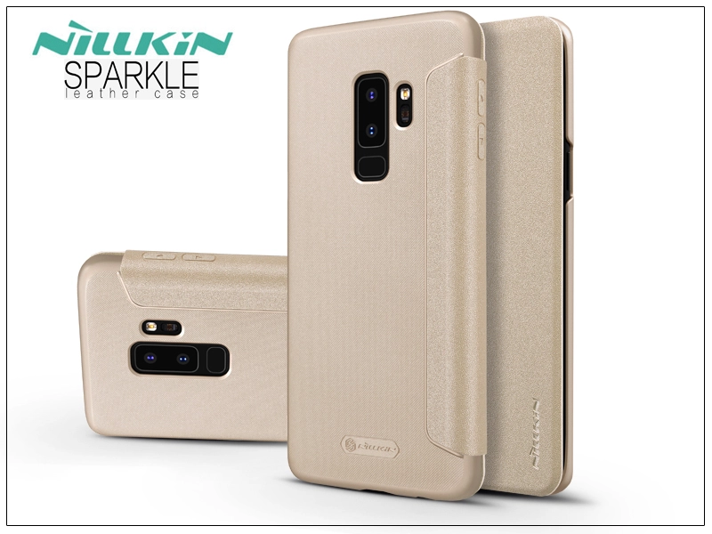Samsung G965F Galaxy S9 Plus oldalra nyíló flipes tok - Nillkin Sparkle - gold
